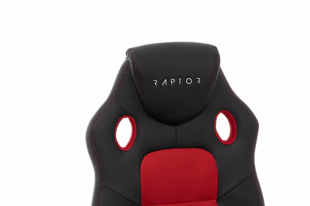 Silla Gaming Raptor Gs-40 Pu + Tela Negro Rojo