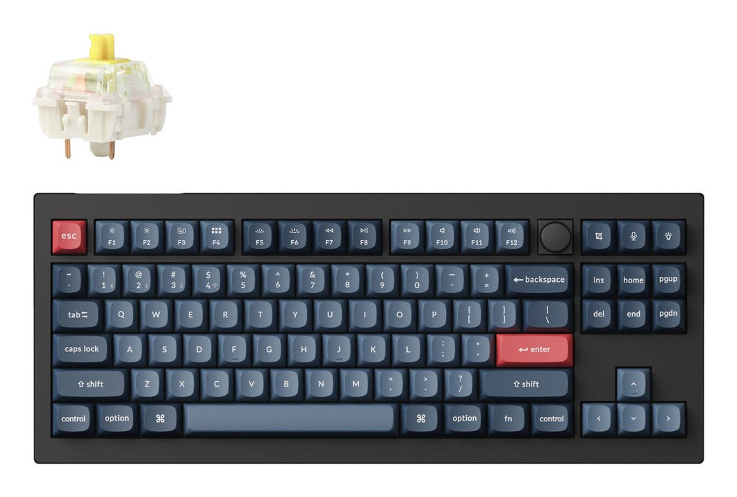 Keychron V3 Max, Teclado Para Juegos Negro/Gris Azulado, Diseño De, Gateron Jupiter Banana, Intercambio En Caliente, Rgb V3m-D4-De