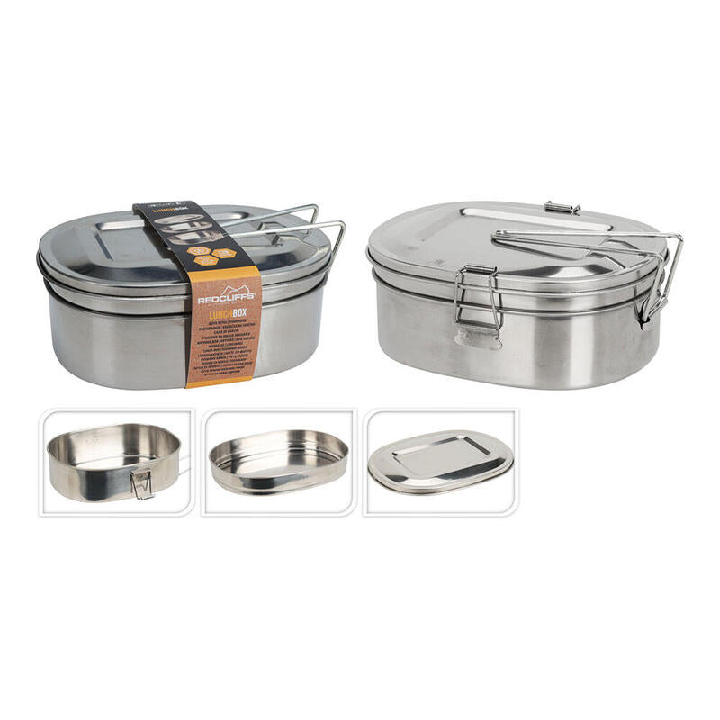 Fiambrera, Acero Inoxidable, 1200ml, 180x140x75mm