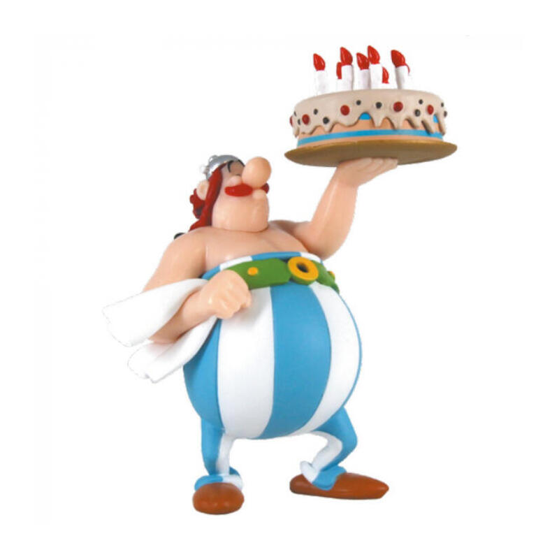 Figura Astérix Obélix Feliz Cumpleaños Tamaño 10 Cms