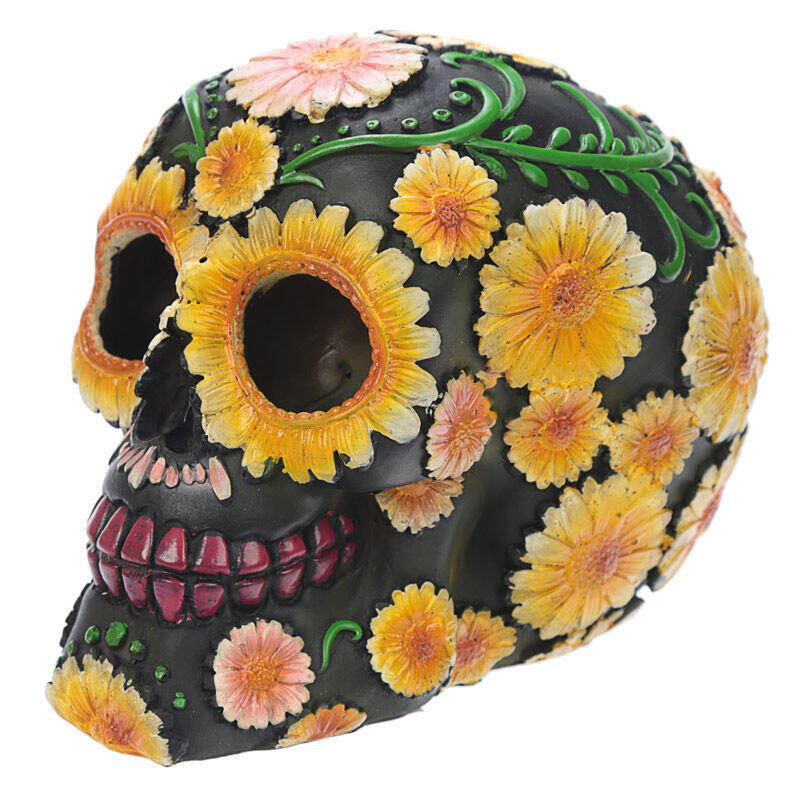 Figura Calavera Día De Los Muertos Margaritas 11cm