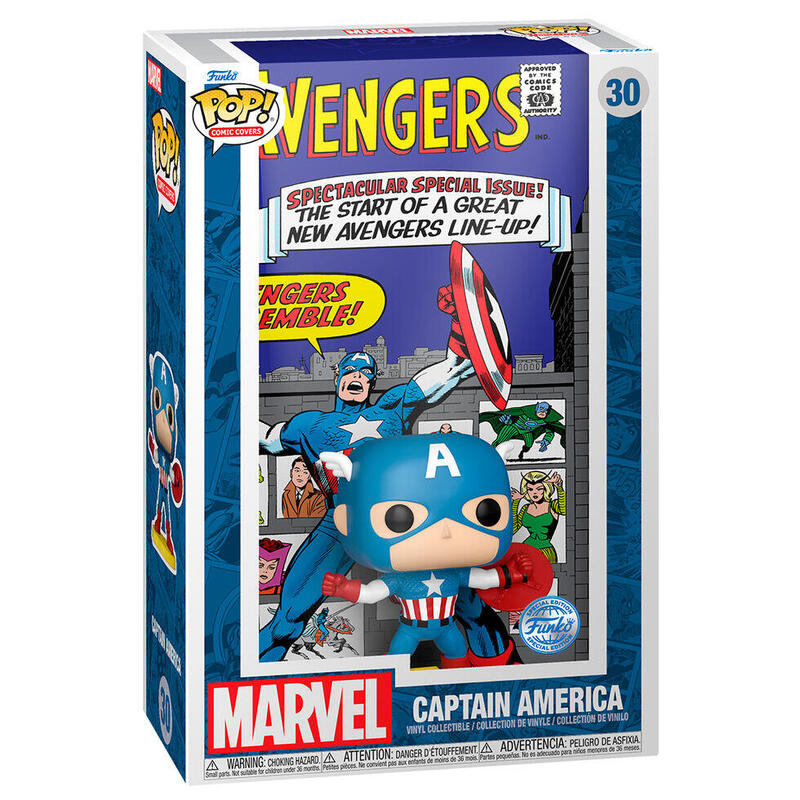 Figura Pop! Comic Cover Marvel Los Vengadores - Capitán América Exclusive