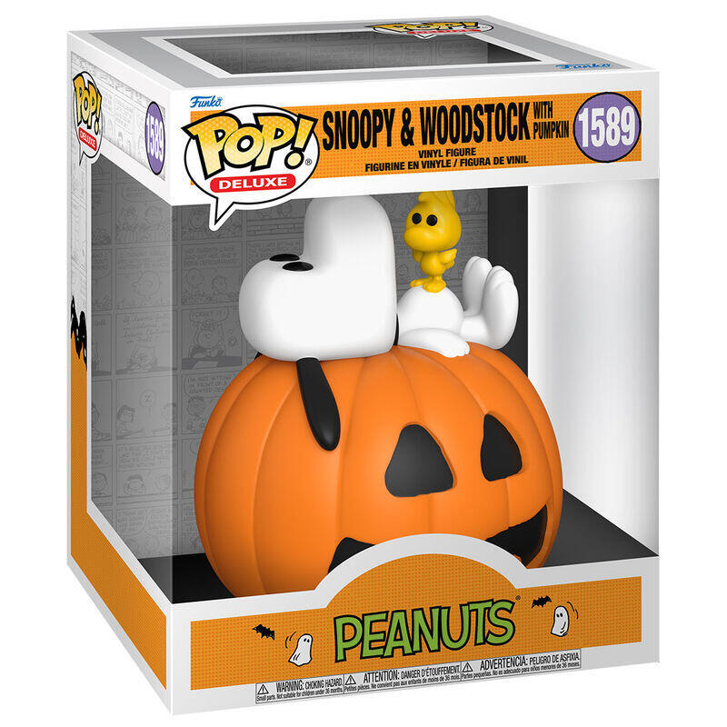 Figura Pop Deluxe Peanuts Snoopy & Woodstock With Pumpkin