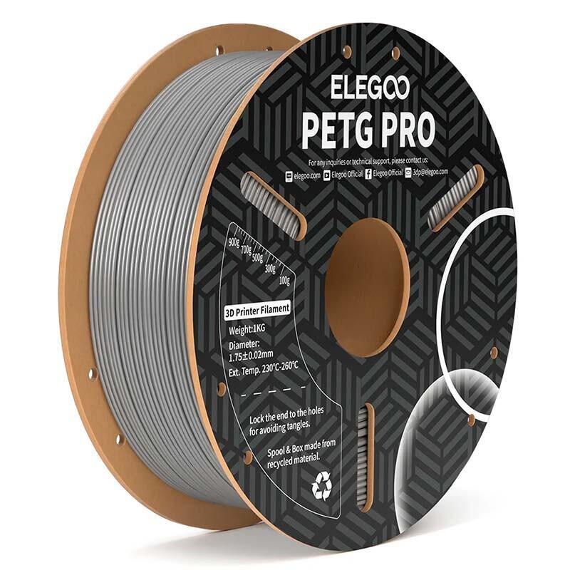 Filamento Elegoo Petg Pro Gris + 1.75mm  Bobina De 1kg - Compatible Con Impresoras 3d Fdm