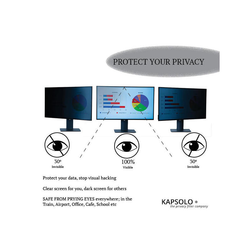 Filtro De Privacidad Enchufable De 2 Vías Kapsolo Para 49,53 Cm (19,5 ") De Ancho 16: 9