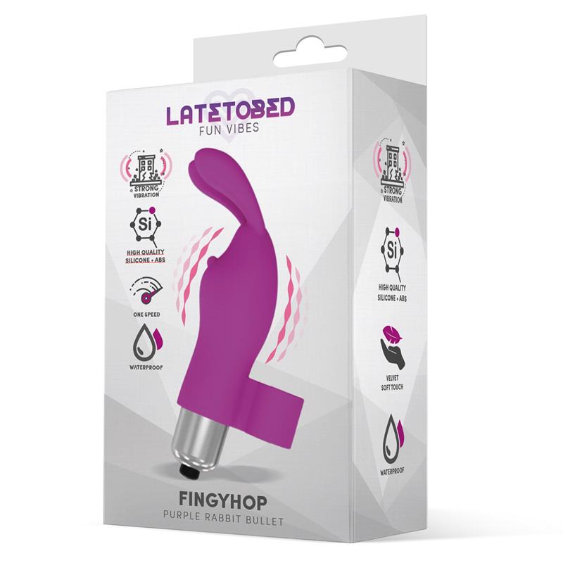 Fingyhop Bala Vibradora Con Conejito Silicona Púrpura