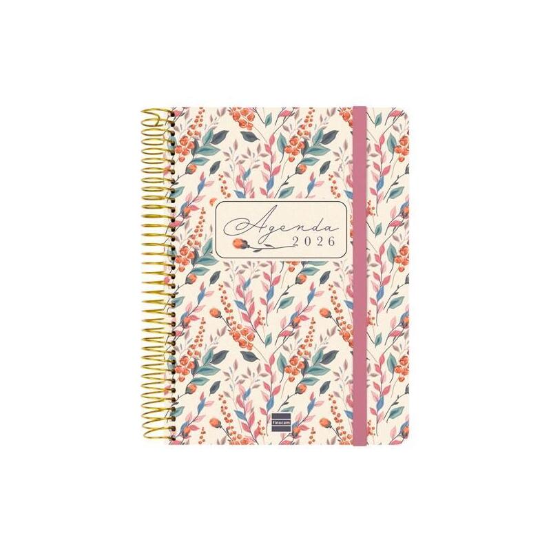 Finocam Agenda Cloe Espiral 16 Meses E10 Svh Cierre C/Goma Tapa Dura Rosa 2025-2026