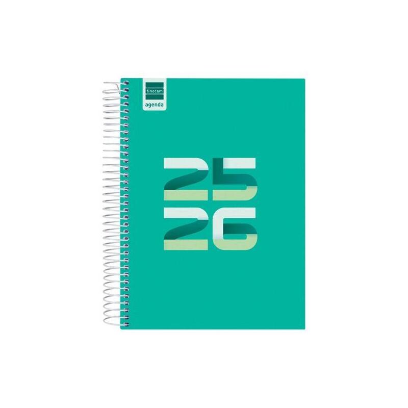 Finocam Agenda Cool Para Estudiantes Espiral 4º 1dp Verde 2025-2026