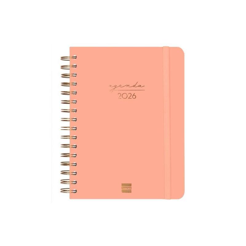 Finocam Agenda Espiral Alma E10-155x212mm 1dp Tapa Dura Coral 2026