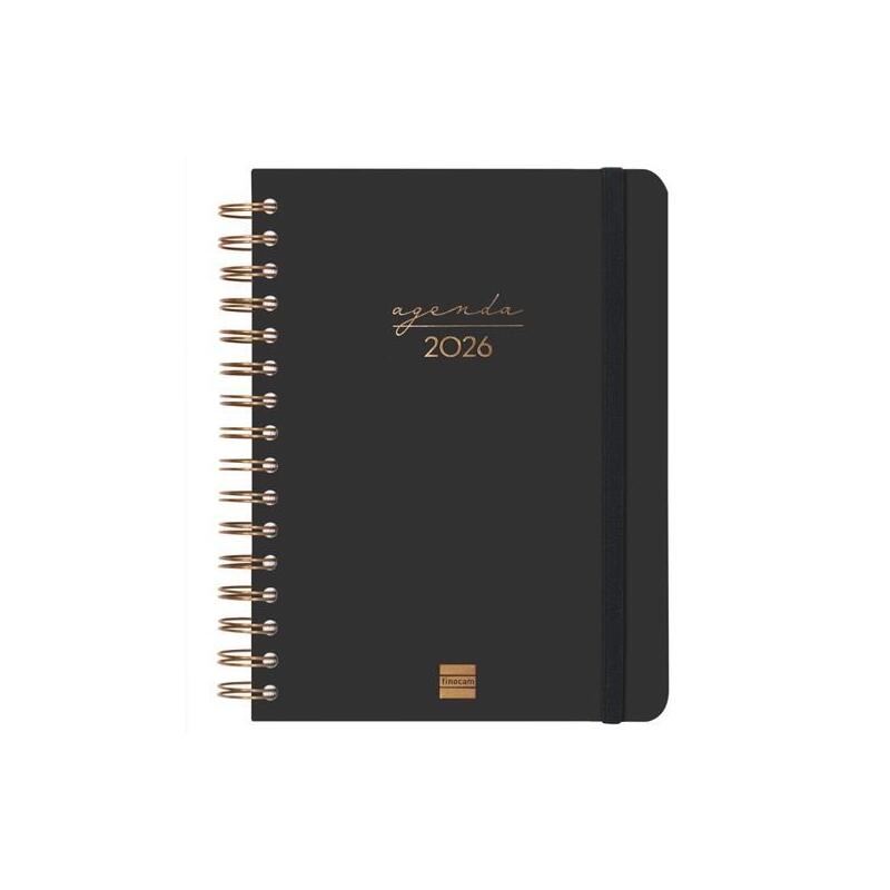 Finocam Agenda Espiral Alma E10-155x212mm 1dp Tapa Dura Negro 2026