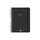 Finocam Agenda Espiral Alma E10-155x212mm 1dp Tapa Dura Negro 2026