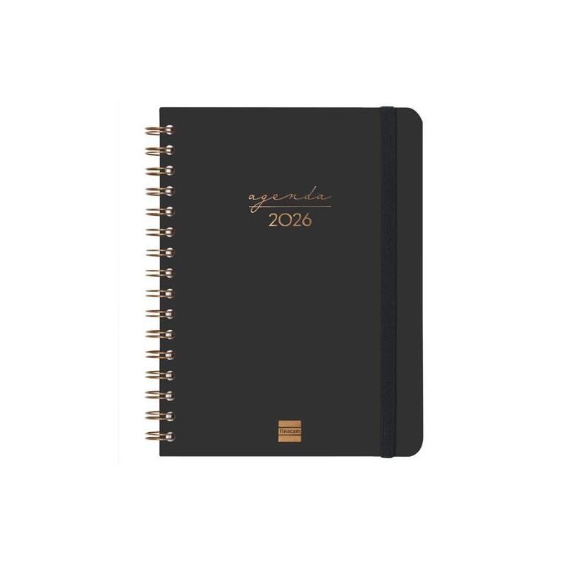 Finocam Agenda Espiral Alma E10-155x212mm Svh Tapa Dura Negro 2026