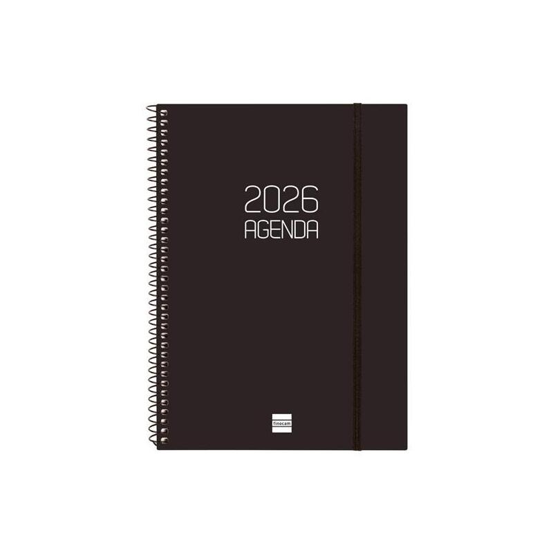 Finocam Agenda Espiral Opaque E10-155x212mm Svv Tapa Pp Negro 2026