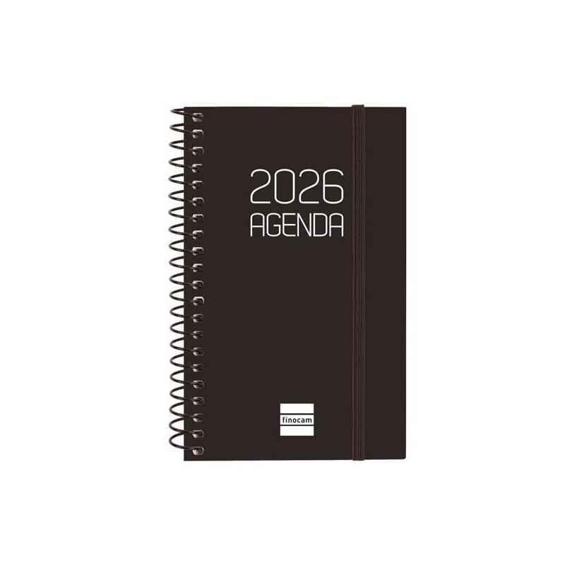 Finocam Agenda Espiral Opaque E3-79x127mm Svh Tapa Pp Negro 2026