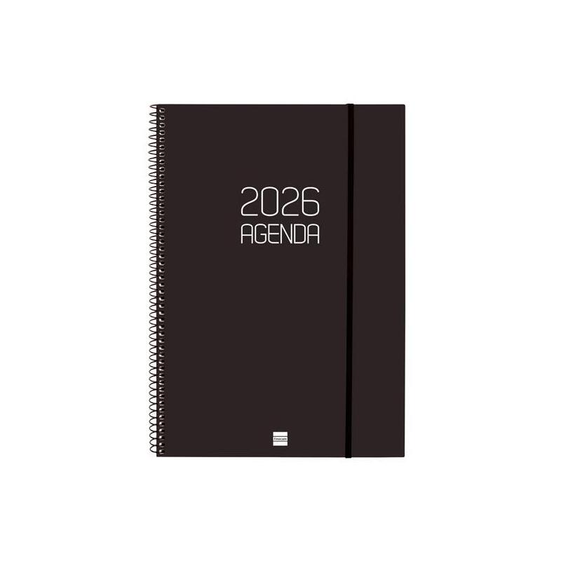 Finocam Agenda Espiral Opaque E40-210x297mm Svh Tapa Pp Negro 2026