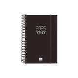 Finocam Agenda Espiral Opaque E5-117x181mm 1dp Tapa Pp Negro 2026