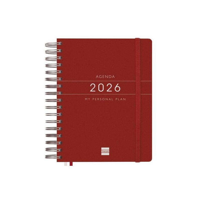 Finocam Agenda Espiral Tempus 4º-155x217mm 1dp Tapa Extradura Pp Burdeos 2026