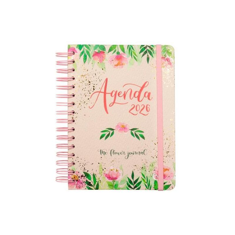 Finocam Agenda Espiral The Flower Journal E10-155x212mm 1dp Tapa Dura Rosa 2026