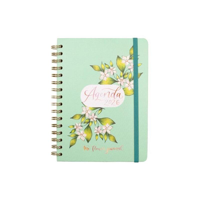 Finocam Agenda Espiral The Flower Journal E10-155x212mm Svh Tapa Dura Verde 2026