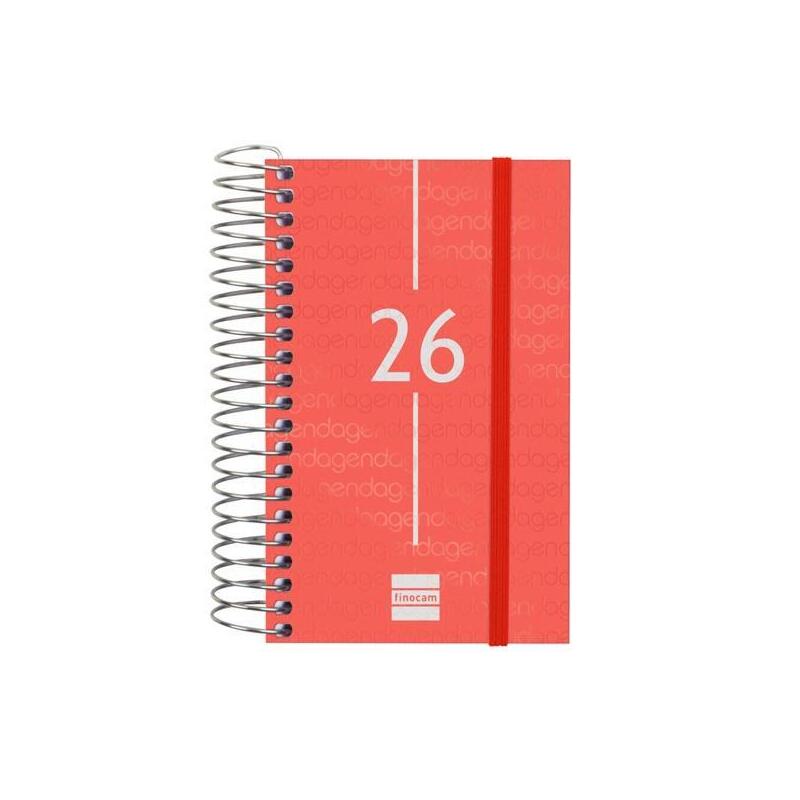 Finocam Agenda Espiral Year E3-79x127mm 1dp Tapa Pp Rojo 2026