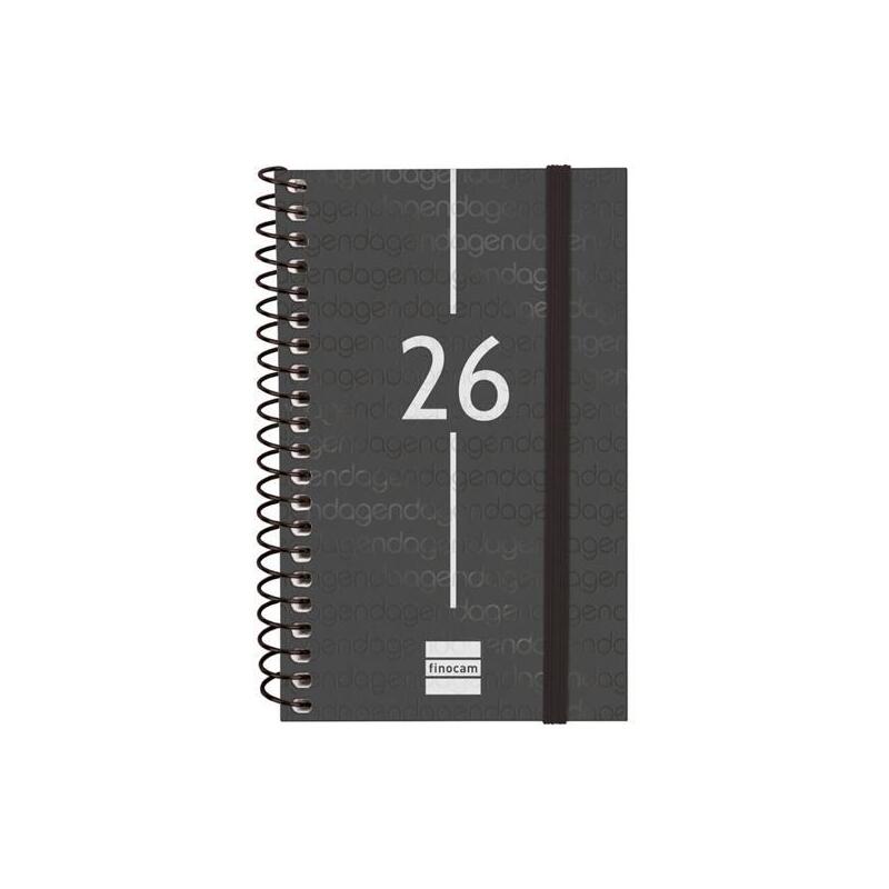 Finocam Agenda Espiral Year E3-79x127mm Svh Tapa Pp Negro 2026