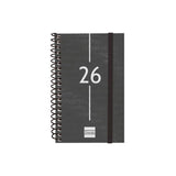 Finocam Agenda Espiral Year E3-79x127mm Svh Tapa Pp Negro 2026