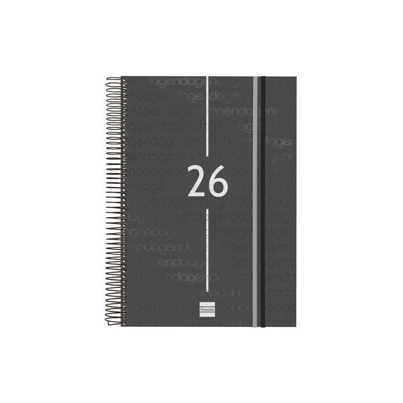 Finocam Agenda Espiral Year E40-210x297mm 1dp Tapa Pp Negro 2026