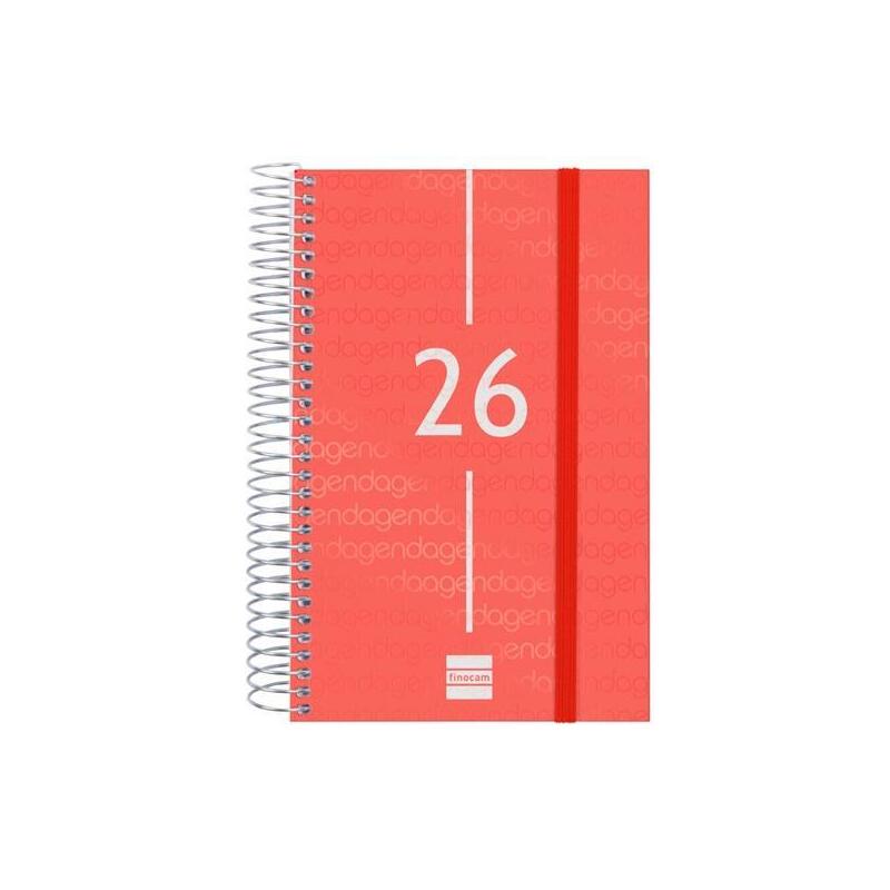 Finocam Agenda Espiral Year E5-117x181mm 1dp Tapa Pp Rojo 2026