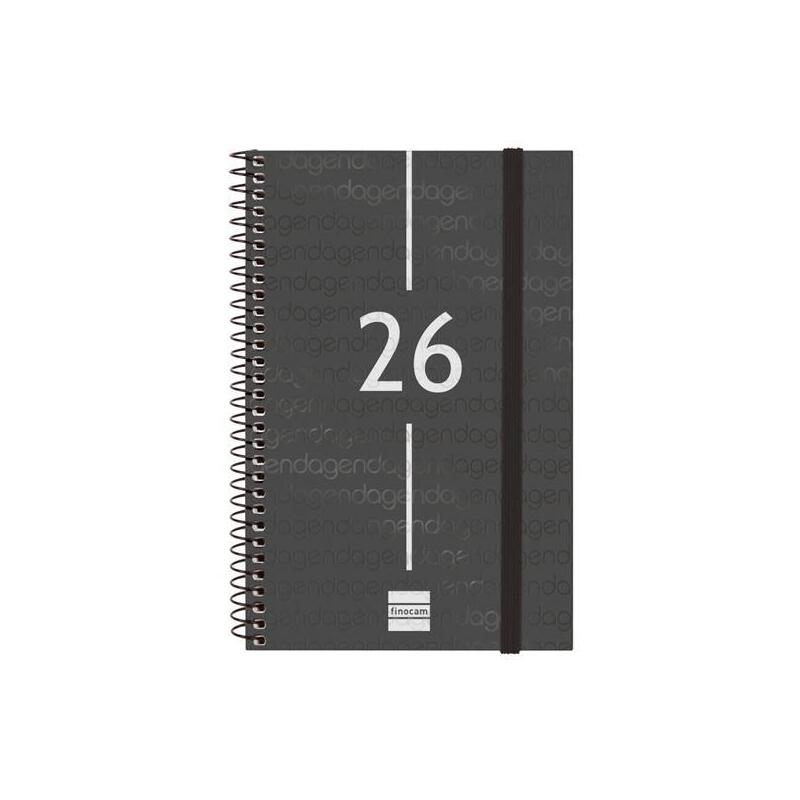Finocam Agenda Espiral Year E5-117x181mm Svh Tapa Pp Negro 2026