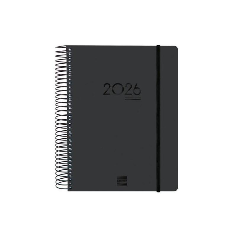 Finocam Agenda Ikon Espiral 16 Meses E10 1dp Cierre C/Goma Tapa Pp Negro 2025-2026