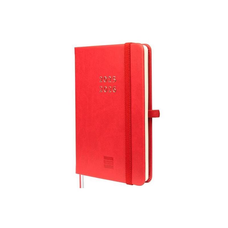 Finocam Agenda Mínimal 18 Meses M3 Svh Cierre C/Goma Tapa Dura Rojo 2025-2026