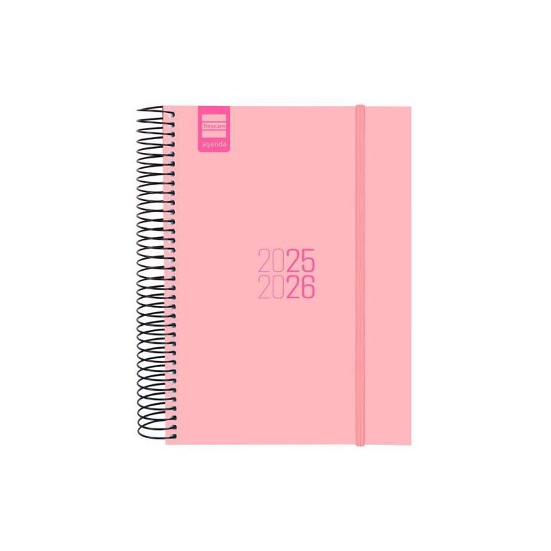 Finocam Agenda Para Estudiantes Espiral E10 - 155x212mm 1dp Rosa 2025-2026