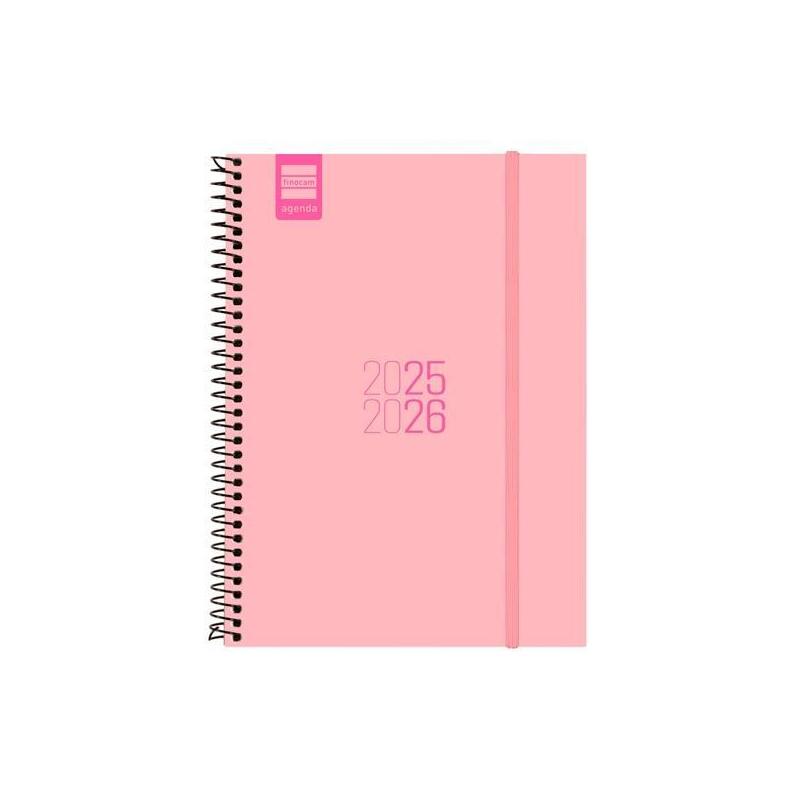 Finocam Agenda Para Estudiantes Espiral E10 - 155x212mm Svh Rosa 2025-2026