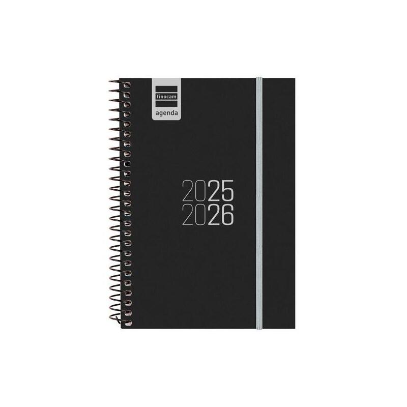 Finocam Agenda Para Estudiantes Espiral E8 - 120x171mm Svh Negro 2025-2026