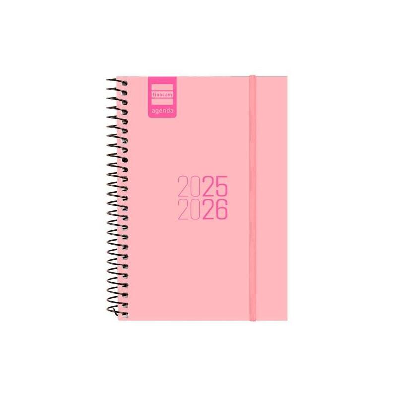 Finocam Agenda Para Estudiantes Espiral E8 - 120x171mm Svh Rosa 2025-2026