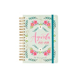 Finocam Agenda The Flower Journal Espiral Doble E10 - 155x212mm 1dp Tapa Dura Verde 2025-2026