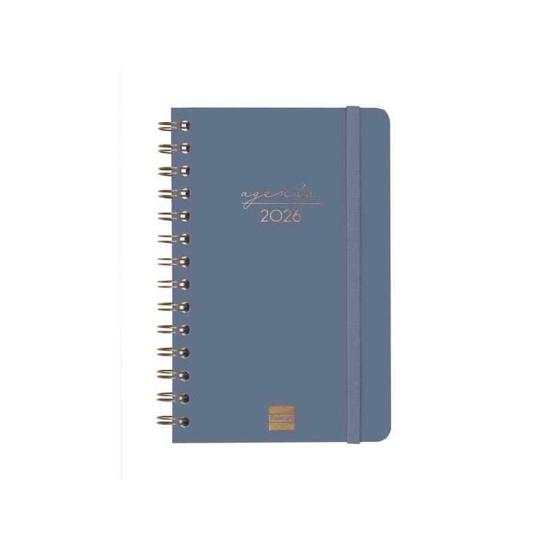 Finocam Alma Agenda - Anual 2026 - Con Espiral - Formato E5 - 131x19x190mm - Semana Vista Horizontal - Azul