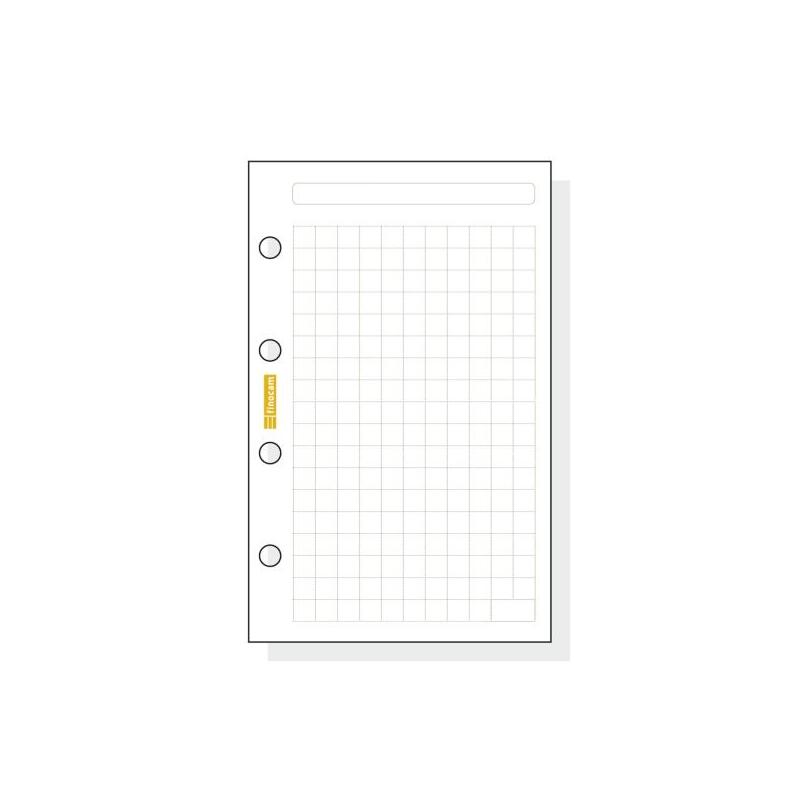 Finocam C140 Recambio Para Agendas Classic - Cuadriculado - Formato 601 - 56x89x5mm - Blanco