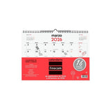 Finocam Calendario De Pared 16 Meses L-340x240mm Mv Neutro 2025-2026