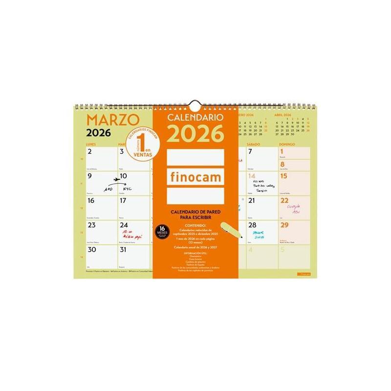 Finocam Calendario De Pared Para Escribir A3-420x297mm Mv Grafik 2026