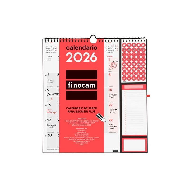Finocam Calendario De Pared Plus-215x325mm Mv Neutro 2026