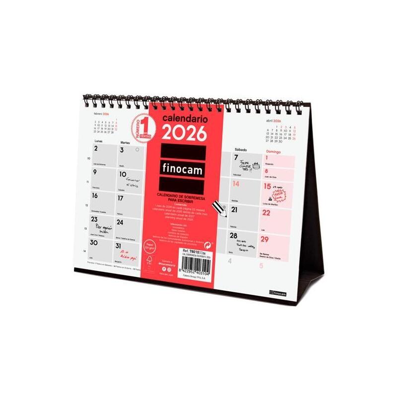 Finocam Calendario De Sobremesa Para Escribir S-210x150mm Mv Neutro 2026