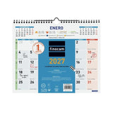 Finocam Color Calendario De Pared - Anual 2027 - Mes Vista - 300x247mm - Espiral Doble - Papel De 120g/M2 - Espacio