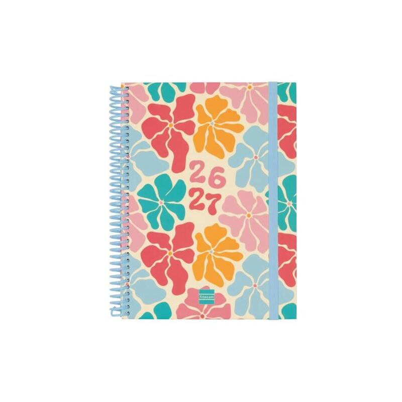 Finocam Diva Agenda Escolar 26/27 - Semana Vista Horizontal - Formato 4º - 155x212mm - Tapas De Carton Forrado - Papel