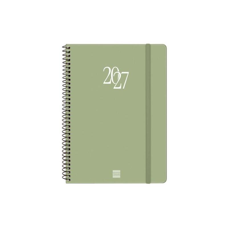 Finocam Espiral Basics My Agenda En Catalan - Anual 2027 - Semana Vista Horizontal - 155x212mm - Goma Elastica - Tapa