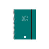 Finocam Espiral Basics Opaque Agenda - Anual 2027 - Semana Vista Horizontal - Formato E10 - 155x212mm - Espiral - Tapa