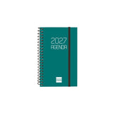 Finocam Espiral Basics Opaque Agenda - Anual 2027 - Semana Vista Horizontal - Formato E3 - 79x127mm - Espiral - Tapa De