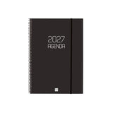Finocam Espiral Basics Opaque Agenda - Anual 2027 - Semana Vista Horizontal - Formato E40 - 210x297mm - Espiral - Tapa