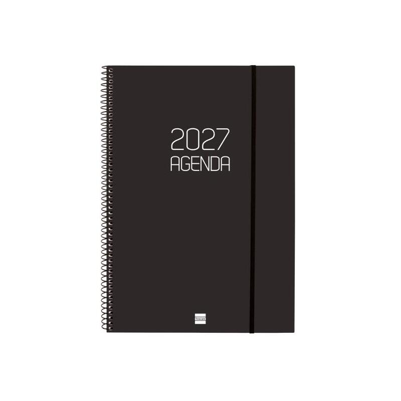 Finocam Espiral Basics Opaque Agenda Profesional - Anual 2027 - Semana Vista Vertical - Formato E40 - 210x297mm -