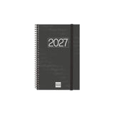 Finocam Espiral Basics Year Agenda - Anual 2027 - Semana Vista Horizontal - Formato E5 - 117x181mm - Espiral - Tapa De